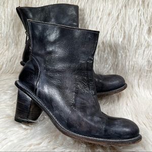 Bed Stü Steel Blue Zip Ankle Bootie